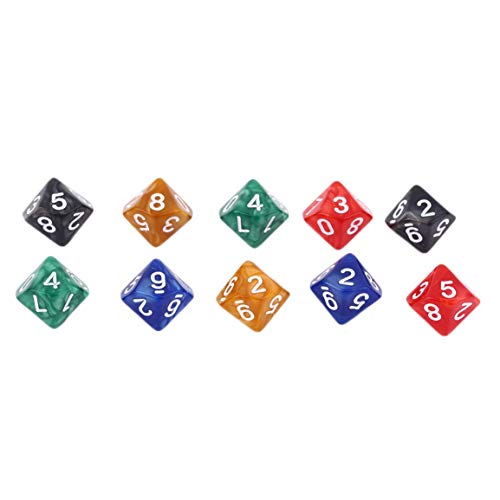 Kurphy Creative - Dados de acrílico con perlas de acrílico (0-9) para juegos de rol Cover