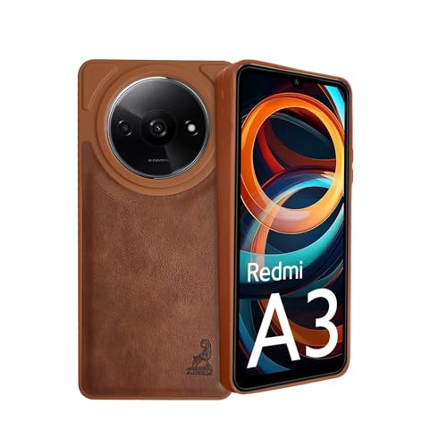 Image of AIBEX Shield Back Cover Case Compatible with Poco C61 / Xiaomi Redmi A3 Back Cover | Flexible Vegan Leather | Full Camera Protection | Raised Edges | Super Soft-Touch | Bumper Case