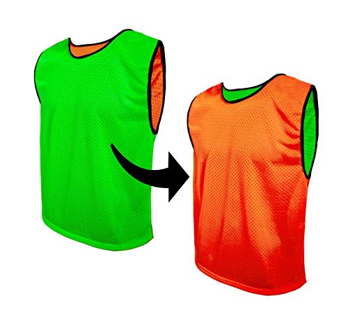 SPORTSBIBS Petos Respirable de Fútbol - Camisetas De Dos Caras De Malla Abierta y Ligera, Chaleco De Entrenamiento para Mujeres, Hombres, Jóvenes y Mayores, Muchos Colores, Sportivo Promozionale