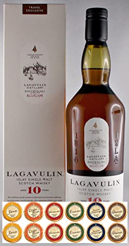 Lagavulin 10 Jahre Single Malt Whisky + 12 Edelschokoladen in 6 Sorten