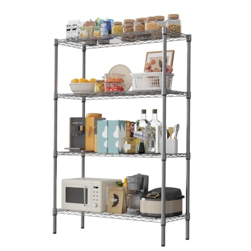 Image of GarveeTech Heavy Duty Garage Shelving Unit, 36 in L x 14 in D x 54 in H, Adjustable Wire Shelving Unit, 1200 LBS Load Capacity, 4-Tier Durable Metal Shelves for Garage, Pantry, Basement, Workshop