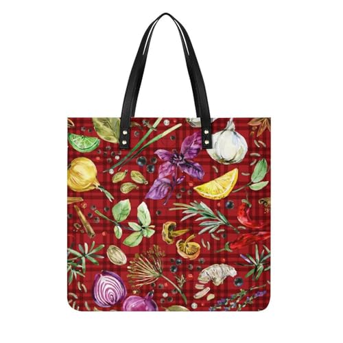Sac à main Fruit Rouge et Noir pour femmes cabas shopper en toile pour voyage 39x39cm