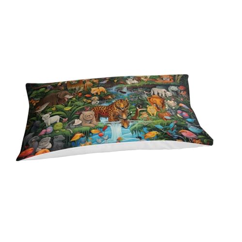 Housse de couette animaux de la jungle 135x200 parure 3 pièces