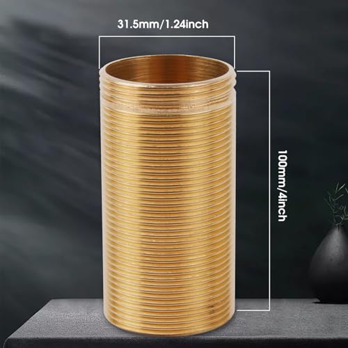 4 Inch Faucet Extension Shank, Brass Threaded Pipe for Thick Countertops, Bathroom Faucet Mount Accessory with PTFE Tape - Thumbnail 2