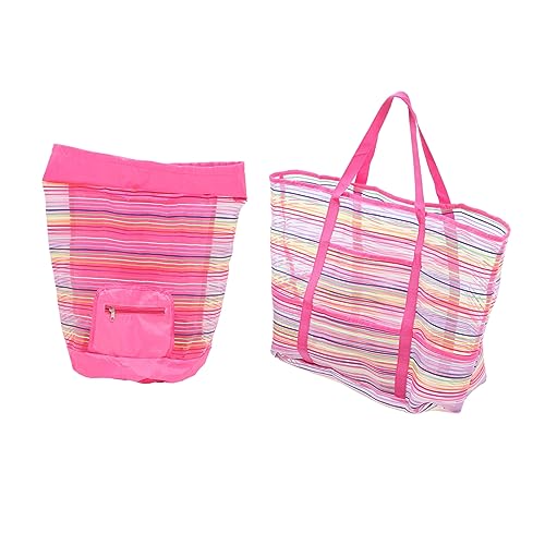 KOMBIUDA Travel Toys Storage Pouch Boys and Girls Mesh Bag Beach Backpack for Sand Toys Easy Wash Portable