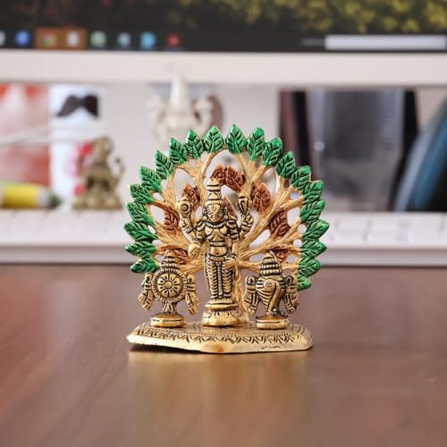 Image of KridayKraft Elegant Tirupati Murti - Lord Venkateswara Swami Tirupati Balaji Vishnu JI Murti Idol Shank Chakar Tilak Statue for Temple (Golden)