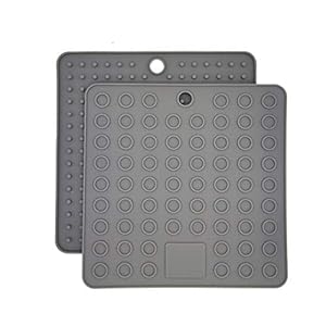 Tounysng 2 Pack Silikon Untersetzer für heiße Töpfe und Pfannen, Topflappen, Geschirr Abtropfmatte, mehr, rutschfest…