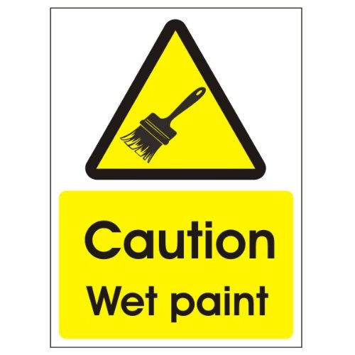 Caution Wet Paint Sign 150mm x 200mm - Rigid Plastic