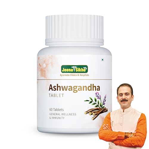 Image of Jeena Sikho Ashwagandha Tablets | Increases Strength & Energy | Rejuvenates Mind and Body | Stress Relief | Immunity Booster | Rich in Antioxidants - 60 Vegetarian Tablets
