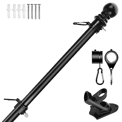 Holdfiturn 6FT Flagpole Kit with Bracket Wall Mounted Stainless Steel