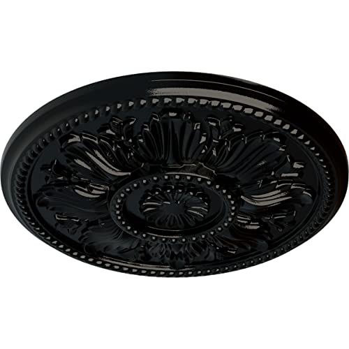 Image of Ekena Millwork CM18EDBPS Edinburgh Ceiling Medallion, Black Pearl