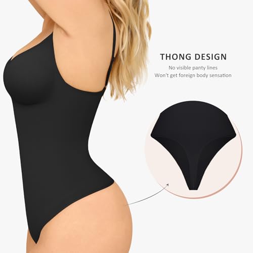 FeelinGirl Shapewear Bodysuit for Women Tummy Control Shaper Thong Seamless Body Shaper