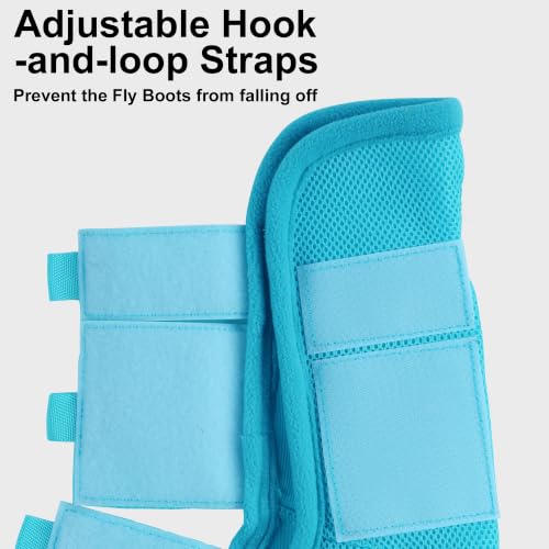 Image of Horse Fly Boots, Mesh Fly Boots for Horse Set of 4, Equine Leg Protection | Breathable Horse Leg Fly Wraps, Horse Leggings Reduce Stomping, Non-Slip Leg Guards for Mini Pony Horse Donkey