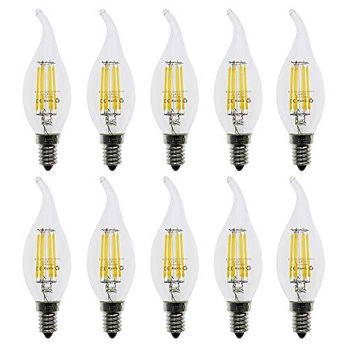 HUAMu E14 LED Candle Bulbs, 6W LED Candelabra Light Bulbs 60 Watt Equivalent, 600lm, Cool White 6500K, Small Edison Screw