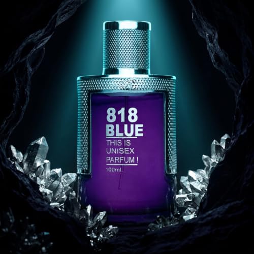 Image of HP 818 Blue Unisex Perfume 100 ml | Oakmoss & Citrusy scent eau de parfum | Long-lasting | Best Daytime Fragrance | Gift For Partner