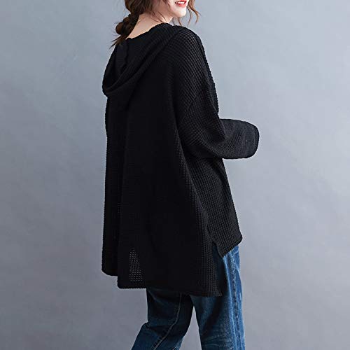 Eastdall Camisa Com Capuz,Moletom feminino com capuz manga comprida divisão lateral mais longa nas c