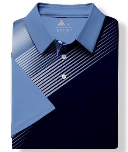 Mens Polo Shirts Short Sleeve Printed Quick‑Dry Golf Tops - image 4