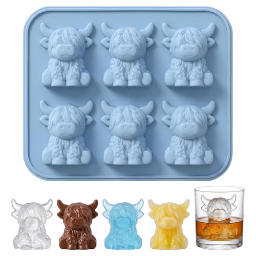 Molde para cubitos de hielo de silicona con forma de vaca miniatura 1