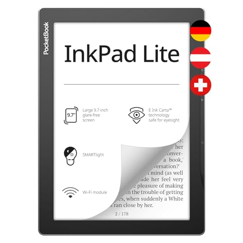 PocketBook InkPad Lite Lettore e-Book Touch Screen 8 GB Wi-Fi Nero, Grigio