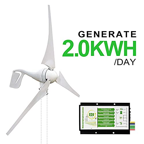 ECO-WORTHY 520W Solar Wind Complete Power System 12V Off-Grid Kit for Home Energy Backup:400W Wind Turbine Generator + 120W Mono Solar Panel + 600W Pure Sine Inverter+ 50Ah Lithium Battery… - Image 3