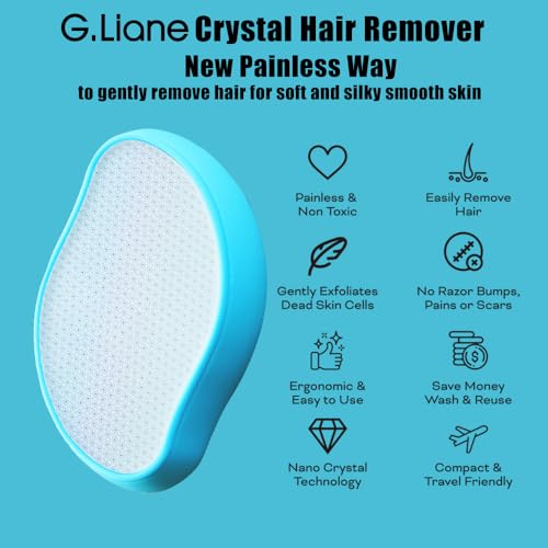 Image of Crystal Hair Eraser Glass Hair Removal Hair Remover(Ocean Blue) | Epilator Premium Painless Nano Exfoliation for Women,Natural Gentle and Efficient Shaver Trimmer on Leg Arm