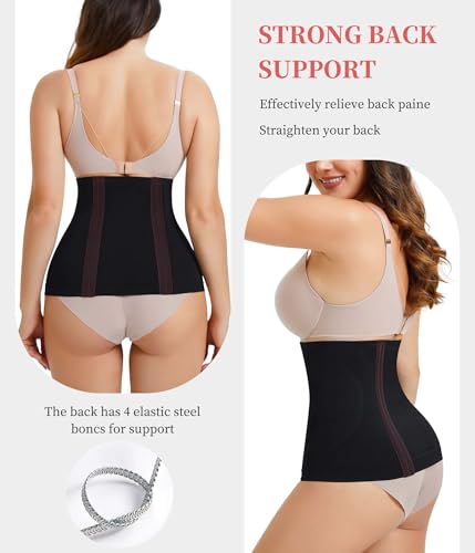 AOSBOEI Waist Trainer Shapewear Tummy Control Waist Cincher Girdle Body Shaper Postpartum Recovery Belt Belly Band Wrap4