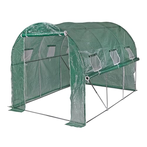 DEMA Gewächshaus Tunnel Treibhaus Frühbeet Pflanzbeet Tomatenhaus 300 x 200 x 200 cm
