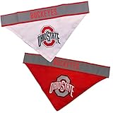 Pets First NCAA Ohio State Buckeyes TIE Bandana, Small/Medium. Dog Football Reflective Bandana Scarf Bib for Pet, Cat, or Dog. The Ultimate Game-Day, Party Bandana