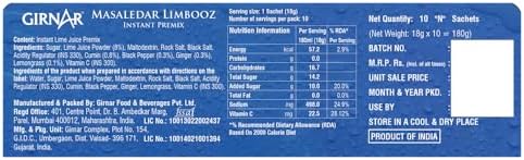 Girnar Instant Masaledar Limbooz (10 Sachets Pack)