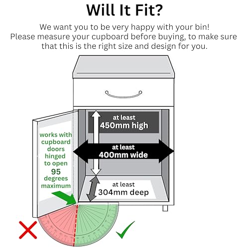 Britten & James Stainless Steel Cupboard Waste Bin with Lid for Kitchen 15 Litre - Image 4