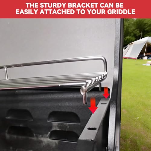 Image of Warming Rack for Captiva Designs 4-Burner Propane Gas BBQ Grill, GR001 Grill Warming Rack for Captiva Designs Accessories, Stainless Steel Upper Rack with Side Burner
