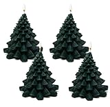 Gift Boutique Christmas Tree Shaped Candles Set of 4 Decorative Cedar Forest Trees Candle Rustic Farmhouse Holiday Indoor Decor Table Home Xmas Gifts