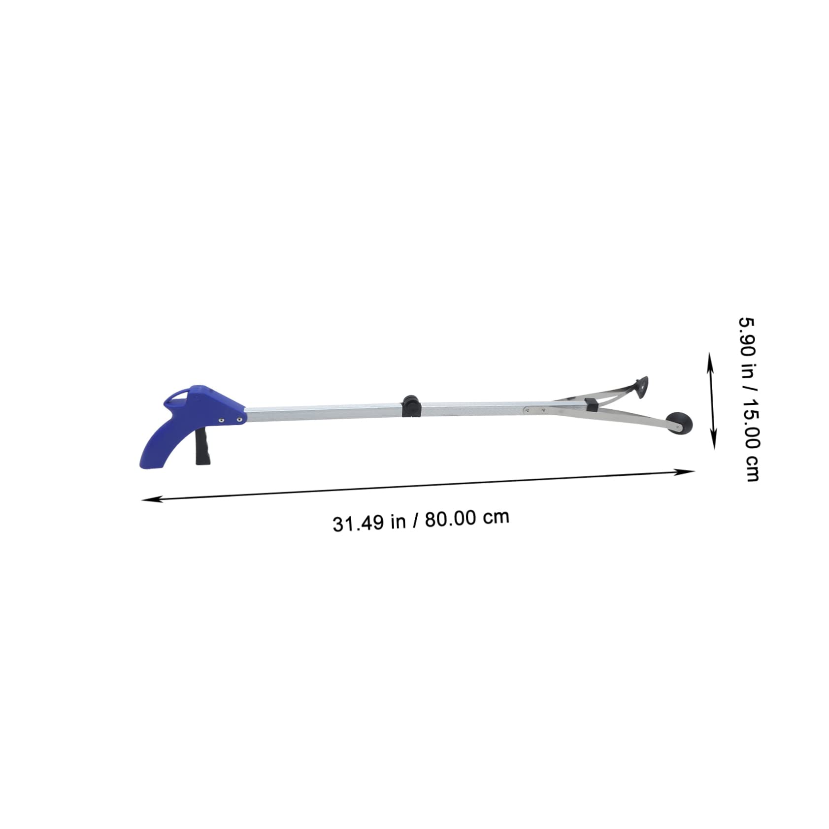2 Pezzi Pinza Pieghevole in Lega Di Alluminio Strumento Per Raccogliere Rifiuti Per Giardino Blu
