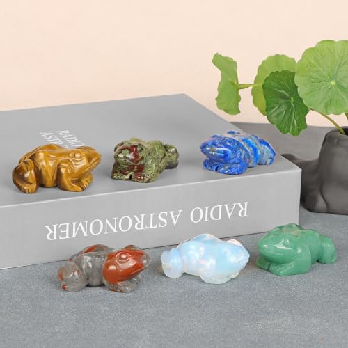 Estatua Decorativa de Rana de Cristal Natural 2 Pulgadas miniatura 6