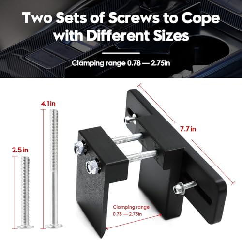 Cup Holder RadioMount - Clamping Mount, Drinks Cup Holder Mount CB Radio Mounting Brackets, GPS Vehicle Mounts Fit for CB Pro Satellite Radio & All Universal 2 Hole fit AMPS Pattern mounting Device