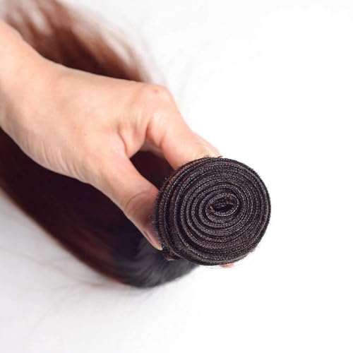 Straight Human Hair Bundles 1B99J Burgundy 12 14 16 Inch Straight Bundle Human Virgin Remy Hair 3 Bundles Soft Silky Hair Extensions Weave No Tangle for Black Women — view 4