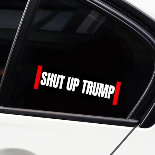 Decalque de vinil anti-Trump redondo NO Donald Trump Shut Up Trump, decalques impermeáveis para carro, portátil, para-choques (Callate Trump 10,8 x 3 polegadas)