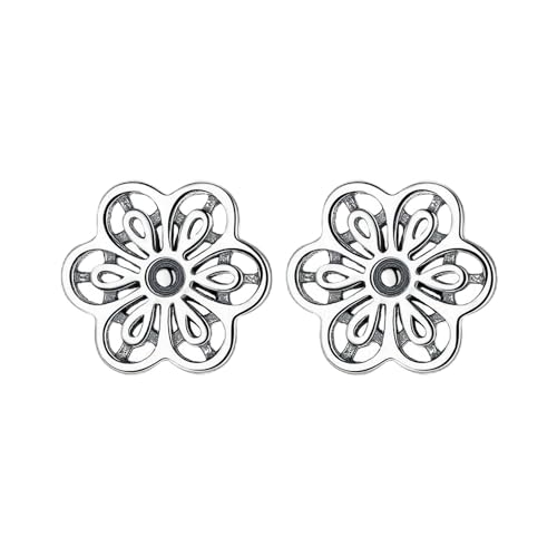 GemMart Jewelry 925 Sterling Silver Floral Daisy Lace Flower Stud