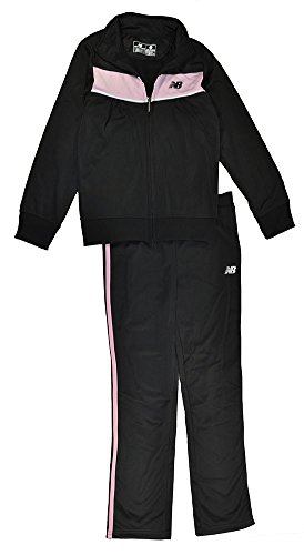 New Balance Big Girls Black & Pink 2pc Track Suit Set