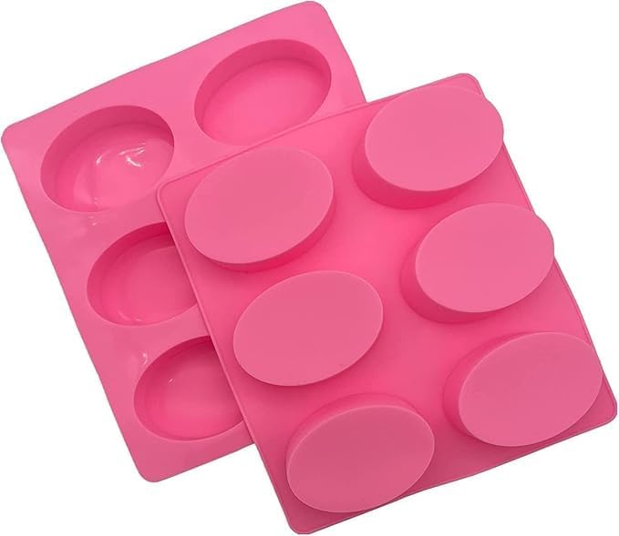 REDSKY Silicone Soap Mold | Pink 6 Cavity Oval Shape Soap Moulds for Soap Making | Soap Making Kit | Soap Base Mould for Soap Bar, Resin, Chocolate, Cheesecakes-picture-26