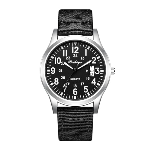 Montre tactique brillante dans le noir BOSHIYA étanche pour homme et femme