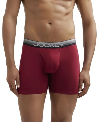 Image of Jockey ZN03 Men's Super Combed Cotton Elastane Stretch Solid Boxer Brief with Ultrasoft Waistband