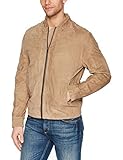 Robert Graham Men's Ramos Suede Bomber Jacket, tan, Small