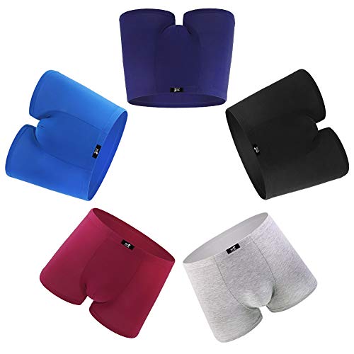 SLJ Boxer Briefs for Men 5-Pack Cotton Underwear Short Leg Trunks Multipack No Fly, Multicolored1(5 Pack), Medium
