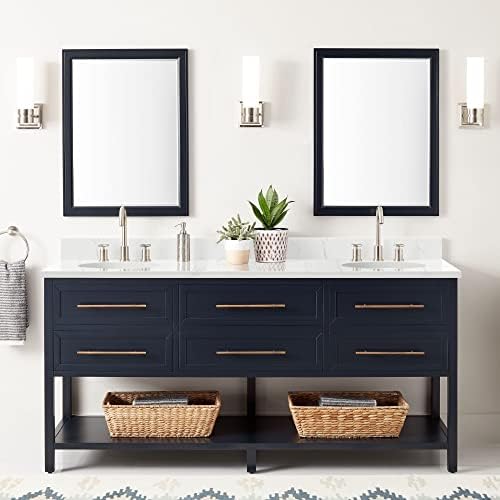Signature Hardware 459095 Robertson 72" Free Standing Double Vanity Cabinet Set with Mahogany Cabinet, Vanity Top and Oval Undermount Sinks - No Faucet Holes