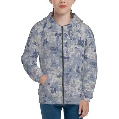 Geometric Optical Small Squares Kid Hoodies Boys Zip Up Sweatshirts Girls Pullover with Pocket3