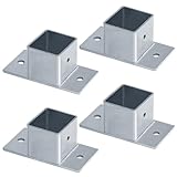 YIDU69Q 4 Pcs 2' Square Tube Fittings - 1 Way with Plate, Square Post Flange Base for Deck Rail