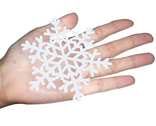 222Pcs White Snowflake Window Clings Decal Wall Stickers Ornaments Party Supplies For Winter Wonderland Frozen Theme Party Decorations Happy New Year Birthday Xmas Holiday, 6 Sheet #TOP4