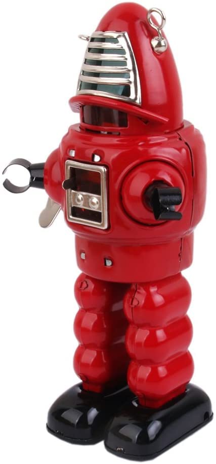 Amazon.co.jp: レトロ ブリキ製 玩具 ネジ巻式 ロボット （レッド