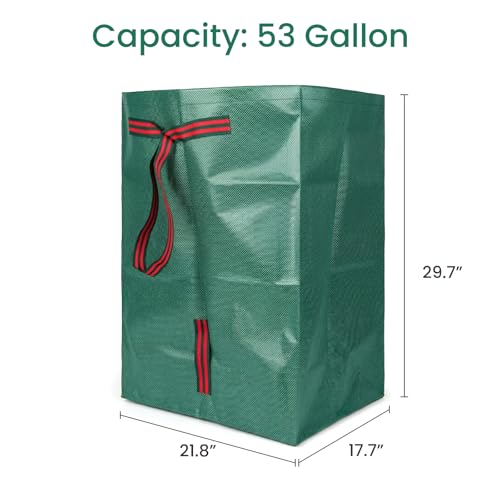 53 Gallon Yard Bags, 2-Pack Reusable Yard Waste Bags, Dustpan Design Leaf Bags for Yard Waste, Grass, Lawn Trash by TrueYee - Image 2